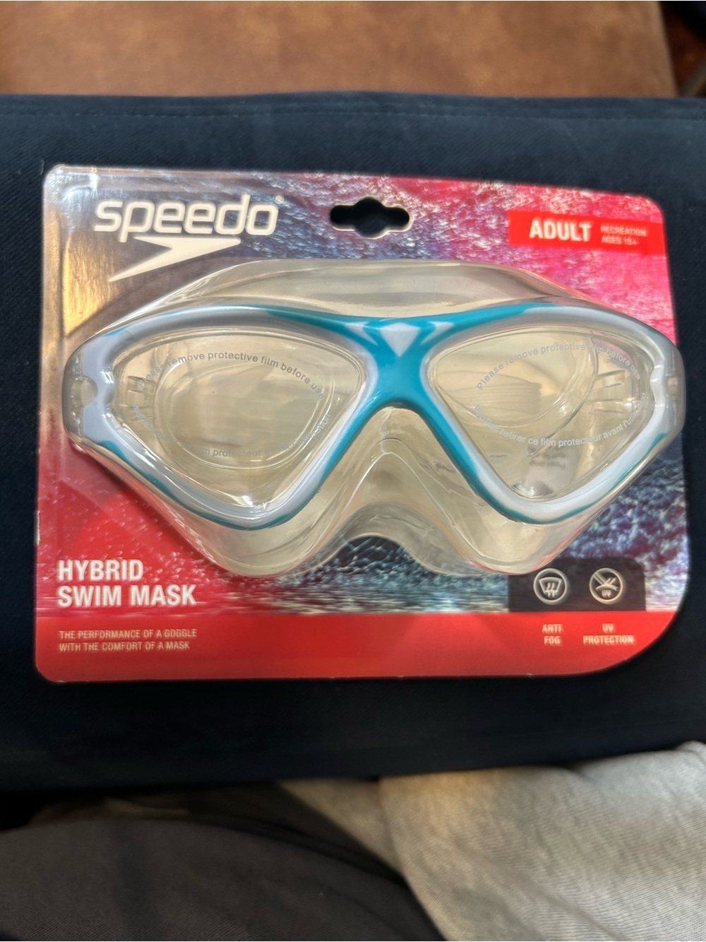 NIP Speedo Adult Hybrid Swim Mask - Teal/Clear